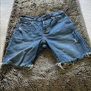 GAP Distressed Blue Denim Bermuda Shorts